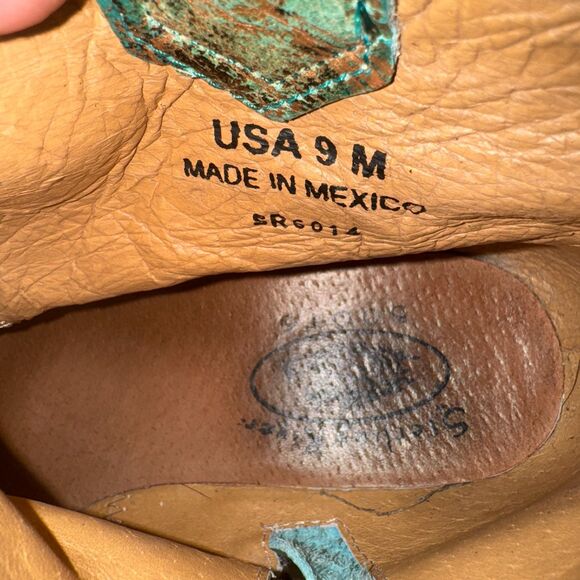 Sterling River Ankle Boots Leather Teal Color Women's Size 9M Side Zip - Picture 4 of 6